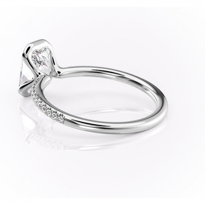 Inel de logodnă Maelis din aur Alb 14kt cu moissanite tăietură radiantă – Montură închisă rafinată pentru profil mediu | Personalizează și configurează gratuit online [5]