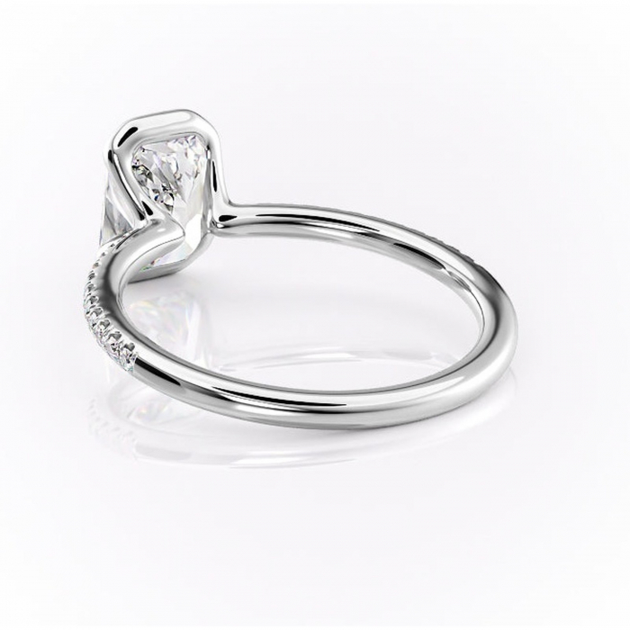 Inel de logodnă Maelis din aur Alb 14kt cu moissanite tăietură radiantă – Montură închisă rafinată pentru profil mediu | Personalizează și configurează gratuit online [4]