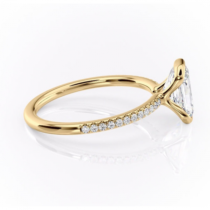Inel de logodnă Maelis din aur Galben 14kt cu moissanite tăietură radiantă – Montură închisă rafinată pentru profil mediu | Personalizează și configurează gratuit online [2]