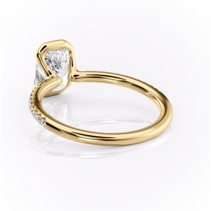 Inel de logodnă Maelis din aur Galben 14kt cu moissanite tăietură radiantă – Montură închisă rafinată pentru profil mediu | Personalizează și configurează gratuit online [4]