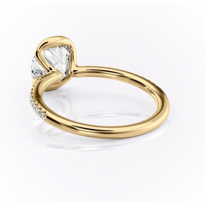 Inel de logodnă Maelis din aur Galben 14kt cu moissanite tăietură rotundă – Montură închisă rafinată pentru profil mediu | Personalizează și configurează gratuit online [4]