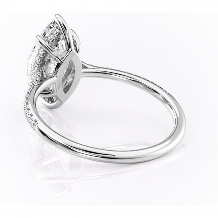 Inel de logodnă Marigold din aur Alb 14kt cu moissanite tăietură marquise – Montură pavé rafinată pentru profil jos | Personalizează și configurează gratuit online [4]