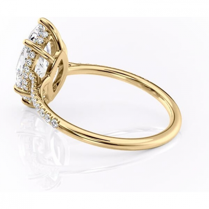 Inel de logodnă Marigold din aur Galben 14kt cu moissanite tăietură marquise – Montură pavé rafinată pentru profil jos | Personalizează și configurează gratuit online [5]