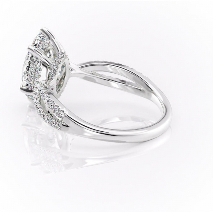 Inel de logodnă Meadow din aur Alb 14kt cu moissanite tăietură marquise – Montură pavé rafinată pentru profil mediu | Personalizează și configurează gratuit online [5]