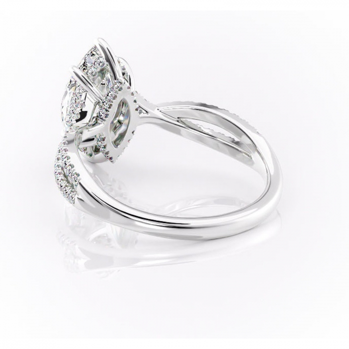 Inel de logodnă Meadow din aur Alb 14kt cu moissanite tăietură marquise – Montură pavé rafinată pentru profil mediu | Personalizează și configurează gratuit online [4]