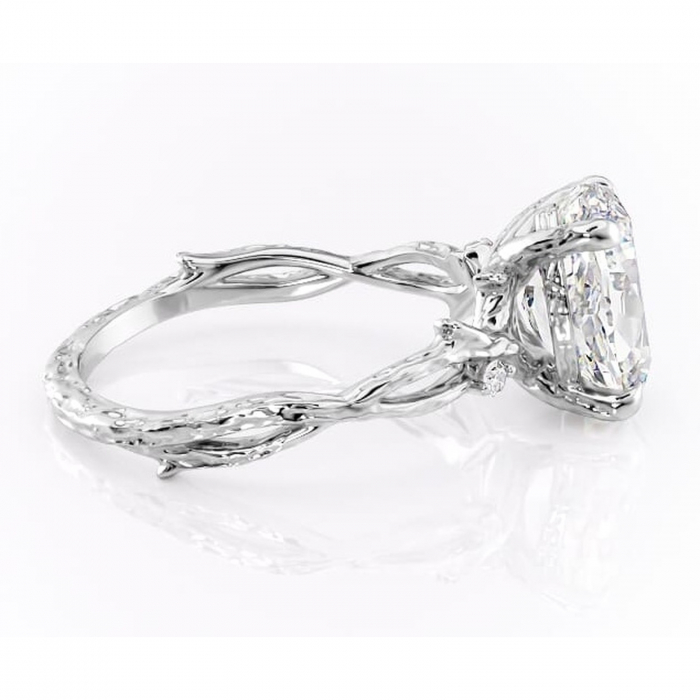 Inel de logodnă Meliora din aur Alb 14kt cu moissanite tăietură ovală – Solitar rafinată pentru profil mediu | Personalizează și configurează gratuit online [2]