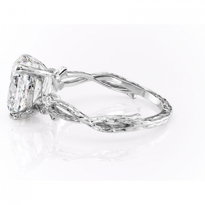 Inel de logodnă Meliora din aur Alb 14kt cu moissanite tăietură ovală – Solitar rafinată pentru profil mediu | Personalizează și configurează gratuit online [6]