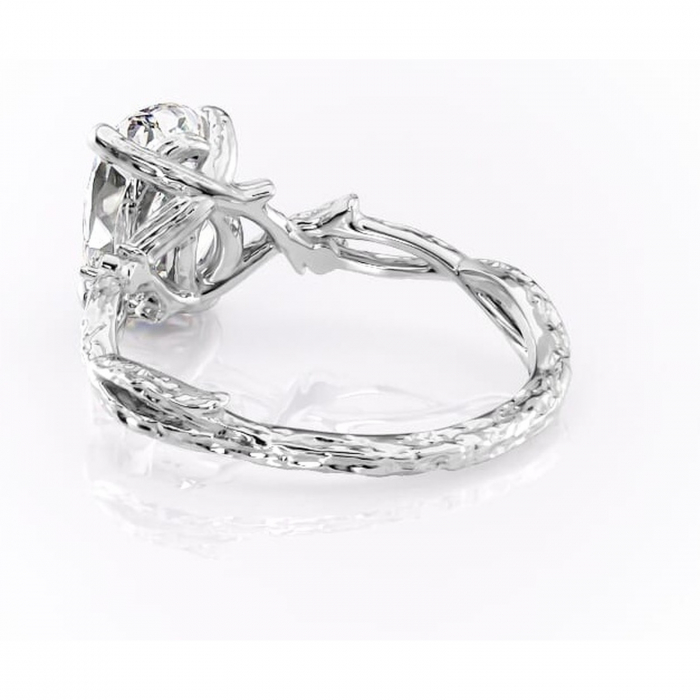 Inel de logodnă Meliora din aur Alb 14kt cu moissanite tăietură ovală – Solitar rafinată pentru profil mediu | Personalizează și configurează gratuit online [4]