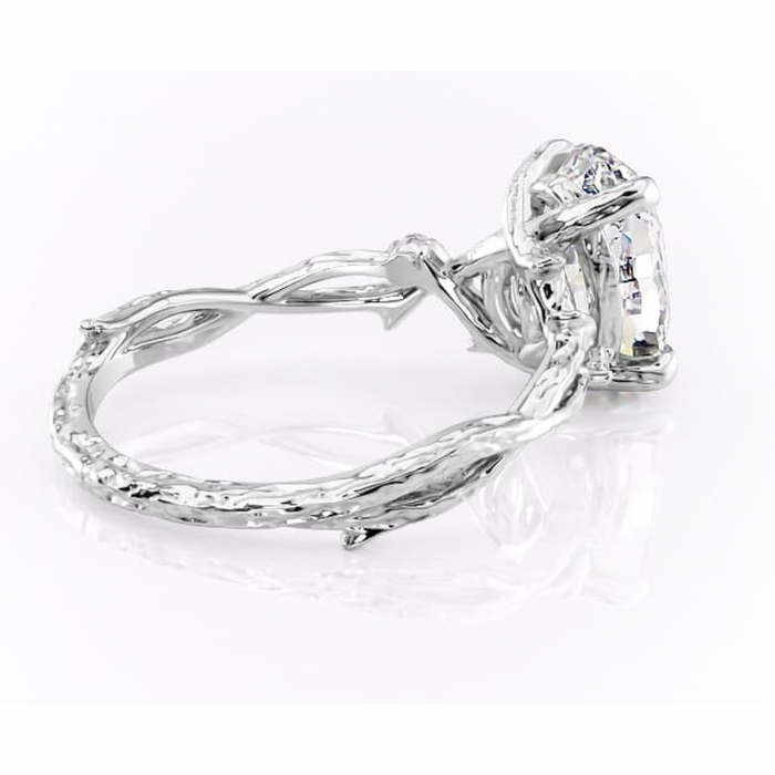 Inel de logodnă Meliora din aur Alb 14kt cu moissanite tăietură ovală – Solitar rafinată pentru profil mediu | Personalizează și configurează gratuit online [3]