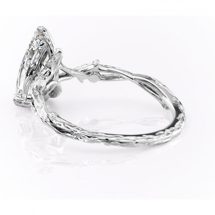 Inel de logodnă Meliora din aur Alb 14kt cu moissanite tăietură pară – Solitar rafinată pentru profil mediu | Personalizează și configurează gratuit online [5]