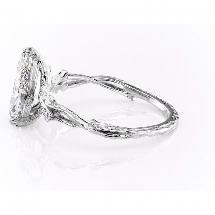 Inel de logodnă Meliora din aur Alb 14kt cu moissanite tăietură pară – Solitar rafinată pentru profil mediu | Personalizează și configurează gratuit online [6]