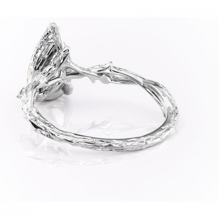 Inel de logodnă Meliora din aur Alb 14kt cu moissanite tăietură pară – Solitar rafinată pentru profil mediu | Personalizează și configurează gratuit online [4]