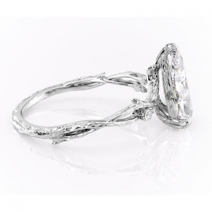 Inel de logodnă Meliora din aur Alb 14kt cu moissanite tăietură pară – Solitar rafinată pentru profil mediu | Personalizează și configurează gratuit online [2]