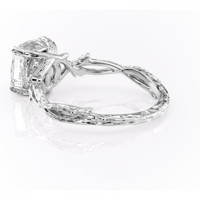 Inel de logodnă Meliora din aur Alb 14kt cu moissanite tăietură pernă – Solitar rafinată pentru profil mediu | Personalizează și configurează gratuit online [5]