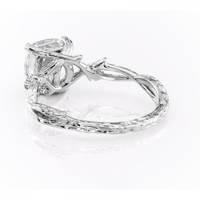 Inel de logodnă Meliora din aur Alb 14kt cu moissanite tăietură pernă – Solitar rafinată pentru profil mediu | Personalizează și configurează gratuit online [4]