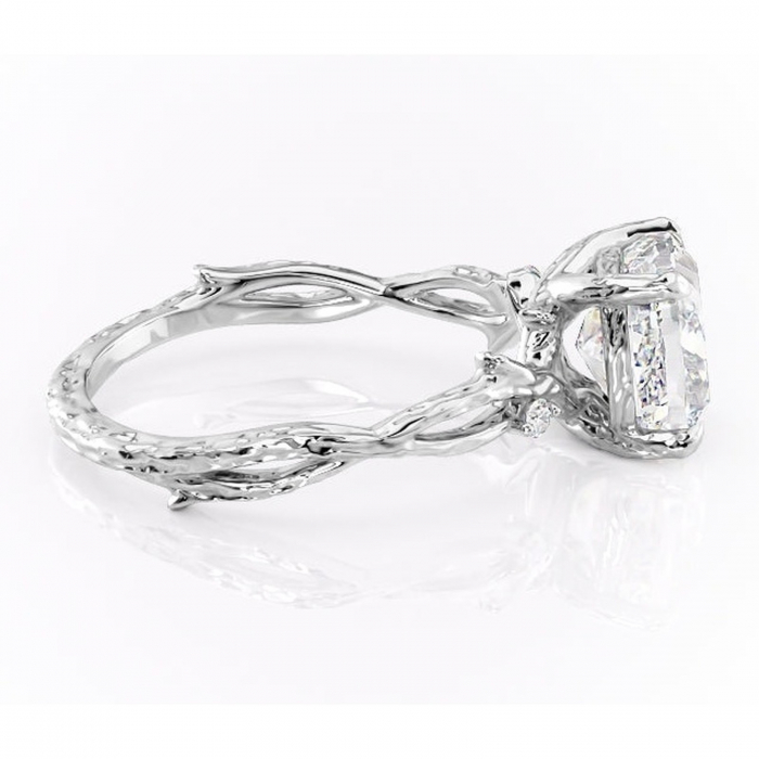 Inel de logodnă Meliora din aur Alb 14kt cu moissanite tăietură pernă – Solitar rafinată pentru profil mediu | Personalizează și configurează gratuit online [2]