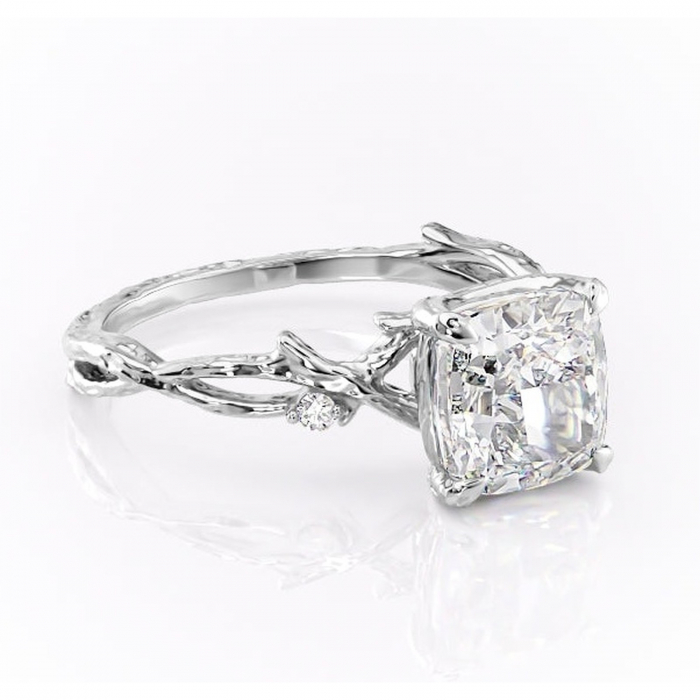 Inel de logodnă Meliora din aur Alb 14kt cu moissanite tăietură pernă – Solitar rafinată pentru profil mediu | Personalizează și configurează gratuit online [1]