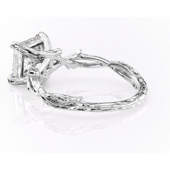 Inel de logodnă Meliora din aur Alb 14kt cu moissanite tăietură princess – Solitar rafinată pentru profil mediu | Personalizează și configurează gratuit online [5]