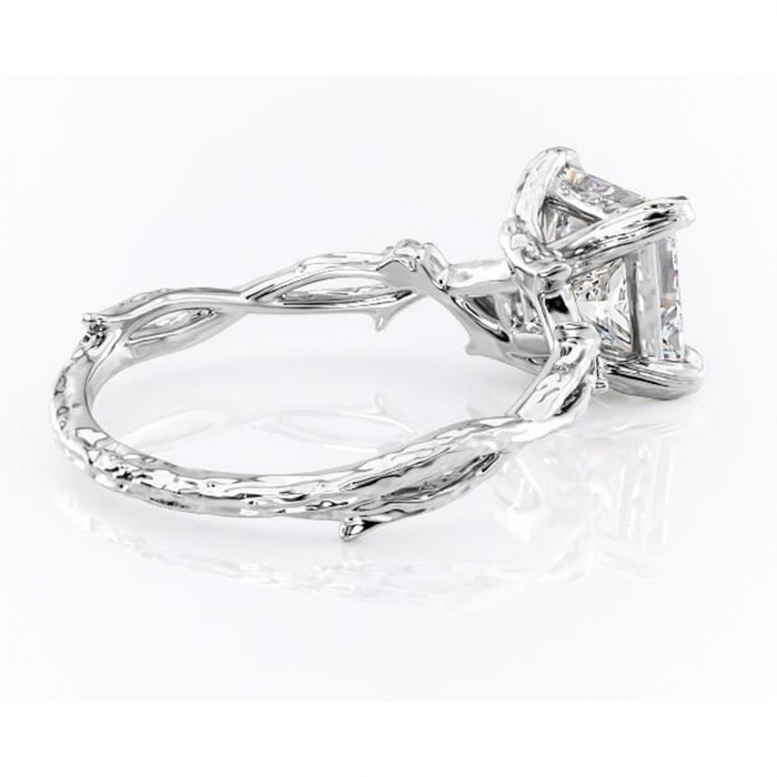 Inel de logodnă Meliora din aur Alb 14kt cu moissanite tăietură princess – Solitar rafinată pentru profil mediu | Personalizează și configurează gratuit online [3]