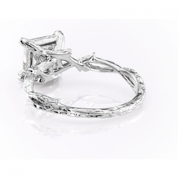 Inel de logodnă Meliora din aur Alb 14kt cu moissanite tăietură princess – Solitar rafinată pentru profil mediu | Personalizează și configurează gratuit online [4]