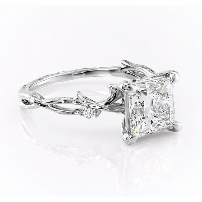 Inel de logodnă Meliora din aur Alb 14kt cu moissanite tăietură princess – Solitar rafinată pentru profil mediu | Personalizează și configurează gratuit online [1]