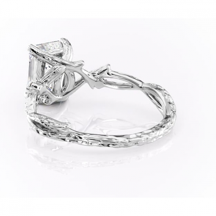 Inel de logodnă Meliora din aur Alb 14kt cu moissanite tăietură radiantă – Solitar rafinată pentru profil mediu | Personalizează și configurează gratuit online [4]