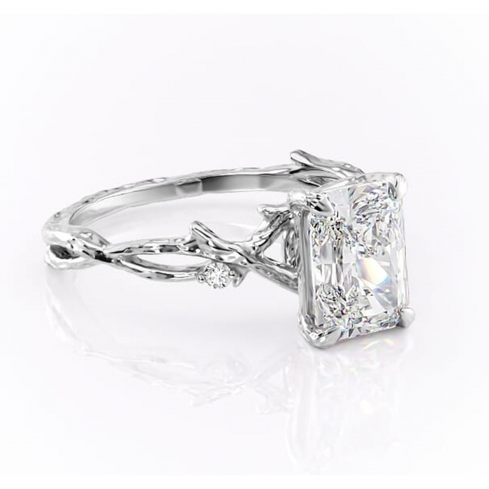 Inel de logodnă Meliora din aur Alb 14kt cu moissanite tăietură radiantă – Solitar rafinată pentru profil mediu | Personalizează și configurează gratuit online [1]