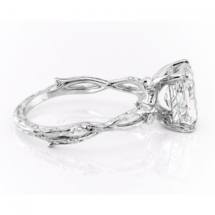 Inel de logodnă Meliora din aur Alb 14kt cu moissanite tăietură radiantă – Solitar rafinată pentru profil mediu | Personalizează și configurează gratuit online [2]