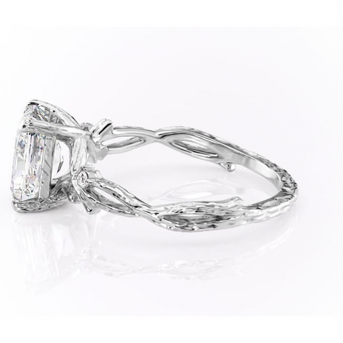 Inel de logodnă Meliora din aur Alb 14kt cu moissanite tăietură radiantă – Solitar rafinată pentru profil mediu | Personalizează și configurează gratuit online [6]