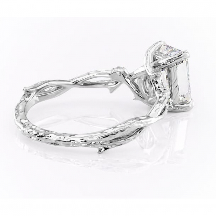 Inel de logodnă Meliora din aur Alb 14kt cu moissanite tăietură radiantă – Solitar rafinată pentru profil mediu | Personalizează și configurează gratuit online [3]