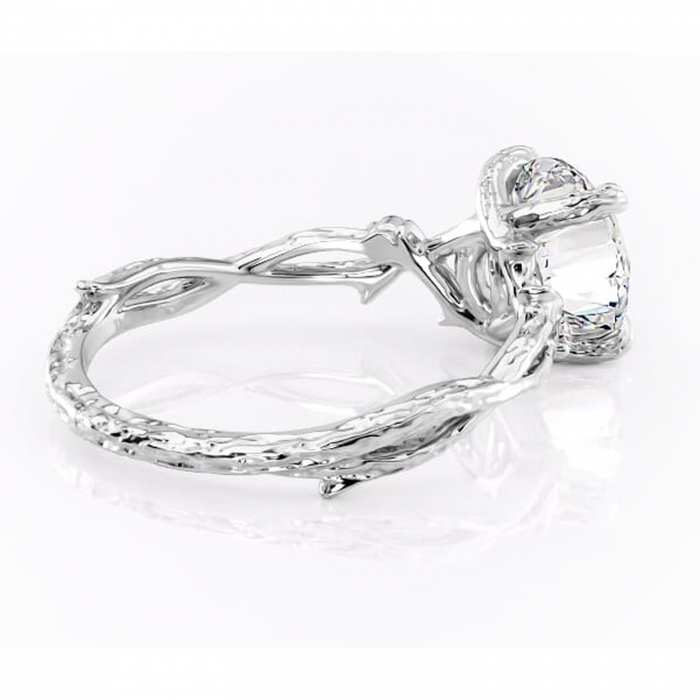 Inel de logodnă Meliora din aur Alb 14kt cu moissanite tăietură rotundă – Solitar rafinată pentru profil mediu | Personalizează și configurează gratuit online [3]