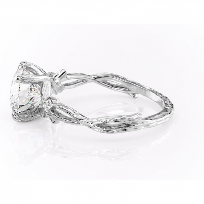 Inel de logodnă Meliora din aur Alb 14kt cu moissanite tăietură rotundă – Solitar rafinată pentru profil mediu | Personalizează și configurează gratuit online [6]