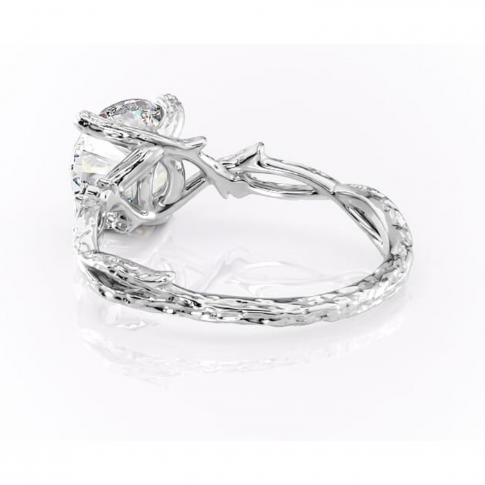 Inel de logodnă Meliora din aur Alb 14kt cu moissanite tăietură rotundă – Solitar rafinată pentru profil mediu | Personalizează și configurează gratuit online [4]