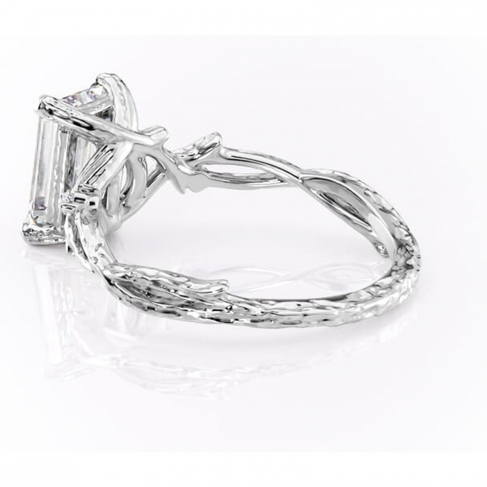 Inel de logodnă Meliora din aur Alb 14kt cu moissanite tăietură smarald – Solitar rafinată pentru profil mediu | Personalizează și configurează gratuit online [5]