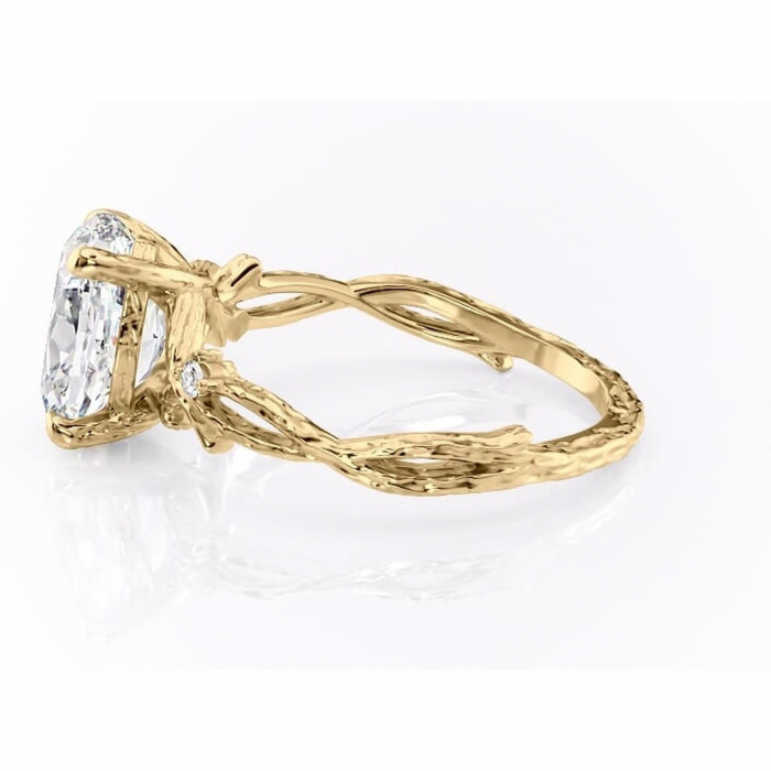 Inel de logodnă Meliora din aur Galben 14kt cu moissanite tăietură ovală – Solitar rafinată pentru profil mediu | Personalizează și configurează gratuit online [6]