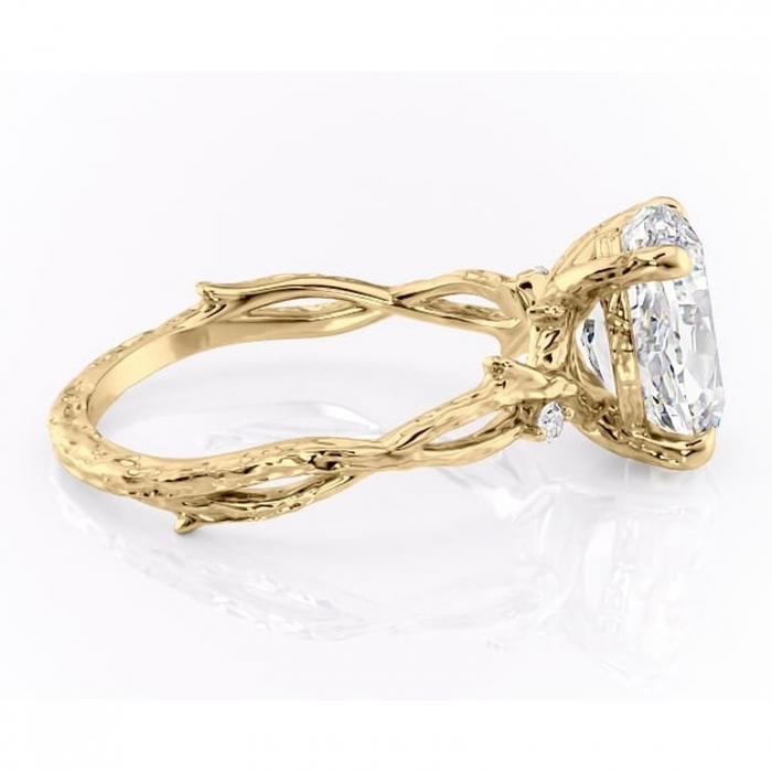 Inel de logodnă Meliora din aur Galben 14kt cu moissanite tăietură ovală – Solitar rafinată pentru profil mediu | Personalizează și configurează gratuit online [2]