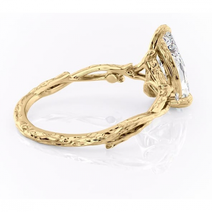 Inel de logodnă Meliora din aur Galben 18kt cu moissanite tăietură pară – Solitar rafinată pentru profil mediu | Personalizează și configurează gratuit online [3]