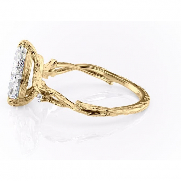 Inel de logodnă Meliora din aur Galben 18kt cu moissanite tăietură pară – Solitar rafinată pentru profil mediu | Personalizează și configurează gratuit online [6]