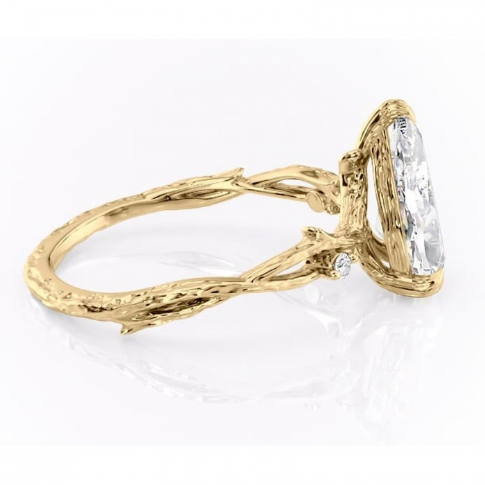 Inel de logodnă Meliora din aur Galben 18kt cu moissanite tăietură pară – Solitar rafinată pentru profil mediu | Personalizează și configurează gratuit online [2]