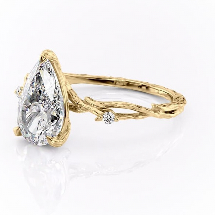 Inel de logodnă Meliora din aur Galben 18kt cu moissanite tăietură pară – Solitar rafinată pentru profil mediu | Personalizează și configurează gratuit online [7]