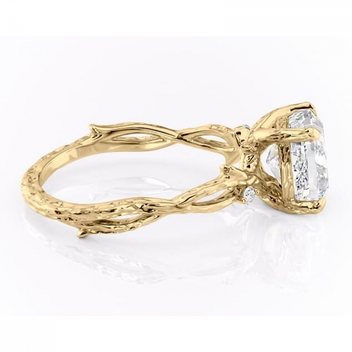 Inel de logodnă Meliora din aur Galben 14kt cu moissanite tăietură pernă – Solitar rafinată pentru profil mediu | Personalizează și configurează gratuit online [2]