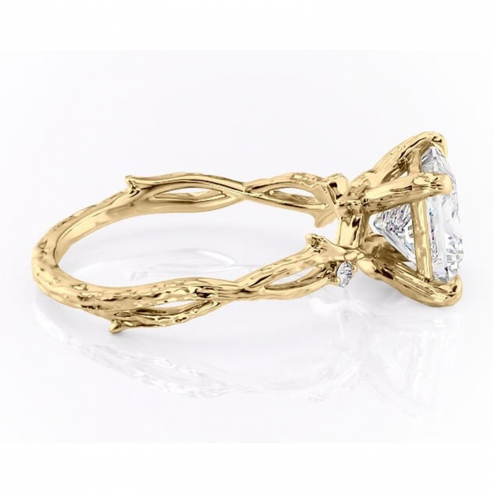 Inel de logodnă Meliora din aur Galben 14kt cu moissanite tăietură princess – Solitar rafinată pentru profil mediu | Personalizează și configurează gratuit online [2]