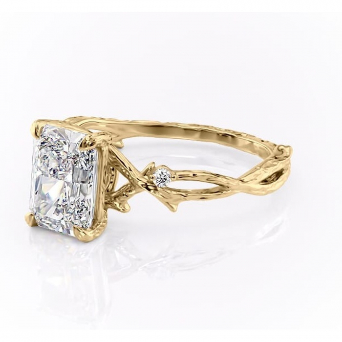 Inel de logodnă Meliora din aur Galben 14kt cu moissanite tăietură radiantă – Solitar rafinată pentru profil mediu | Personalizează și configurează gratuit online [7]