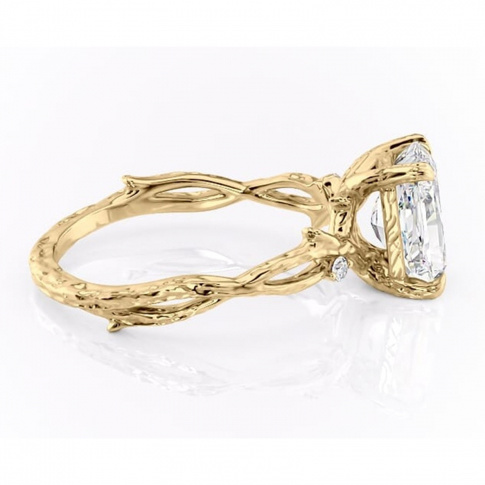 Inel de logodnă Meliora din aur Galben 14kt cu moissanite tăietură radiantă – Solitar rafinată pentru profil mediu | Personalizează și configurează gratuit online [2]