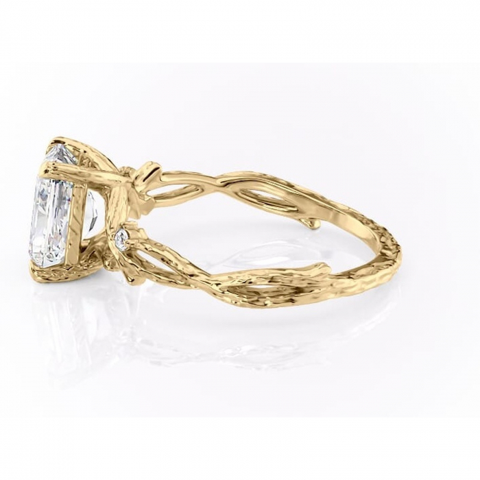 Inel de logodnă Meliora din aur Galben 14kt cu moissanite tăietură radiantă – Solitar rafinată pentru profil mediu | Personalizează și configurează gratuit online [6]