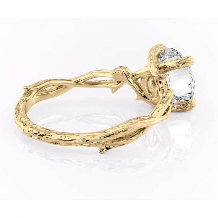 Inel de logodnă Meliora din aur Galben 14kt cu moissanite tăietură rotundă – Solitar rafinată pentru profil mediu | Personalizează și configurează gratuit online [3]