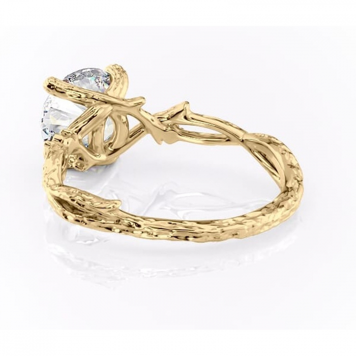 Inel de logodnă Meliora din aur Galben 14kt cu moissanite tăietură rotundă – Solitar rafinată pentru profil mediu | Personalizează și configurează gratuit online [4]