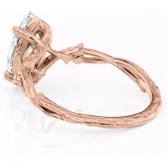 Inel de logodnă Meliora din aur Rose 14kt cu moissanite tăietură marquise – Solitar rafinată pentru profil mediu | Personalizează și configurează gratuit online [5]
