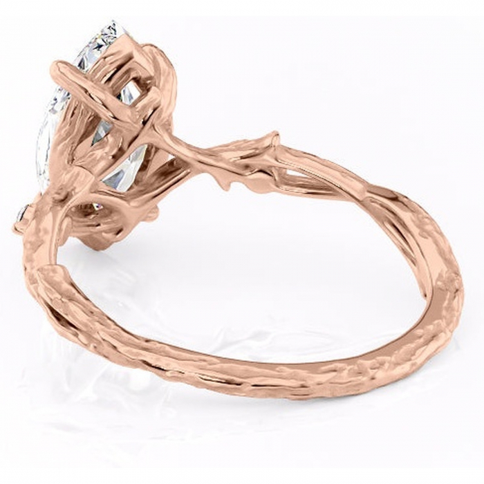 Inel de logodnă Meliora din aur Rose 14kt cu moissanite tăietură marquise – Solitar rafinată pentru profil mediu | Personalizează și configurează gratuit online [4]