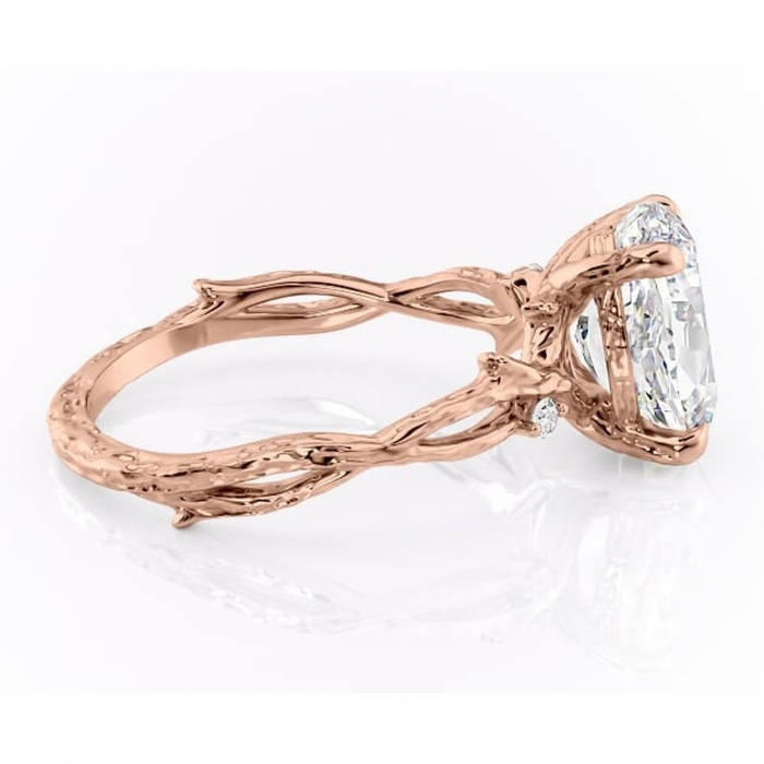 Inel de logodnă Meliora din aur Rose 14kt cu moissanite tăietură ovală – Solitar rafinată pentru profil mediu | Personalizează și configurează gratuit online [2]